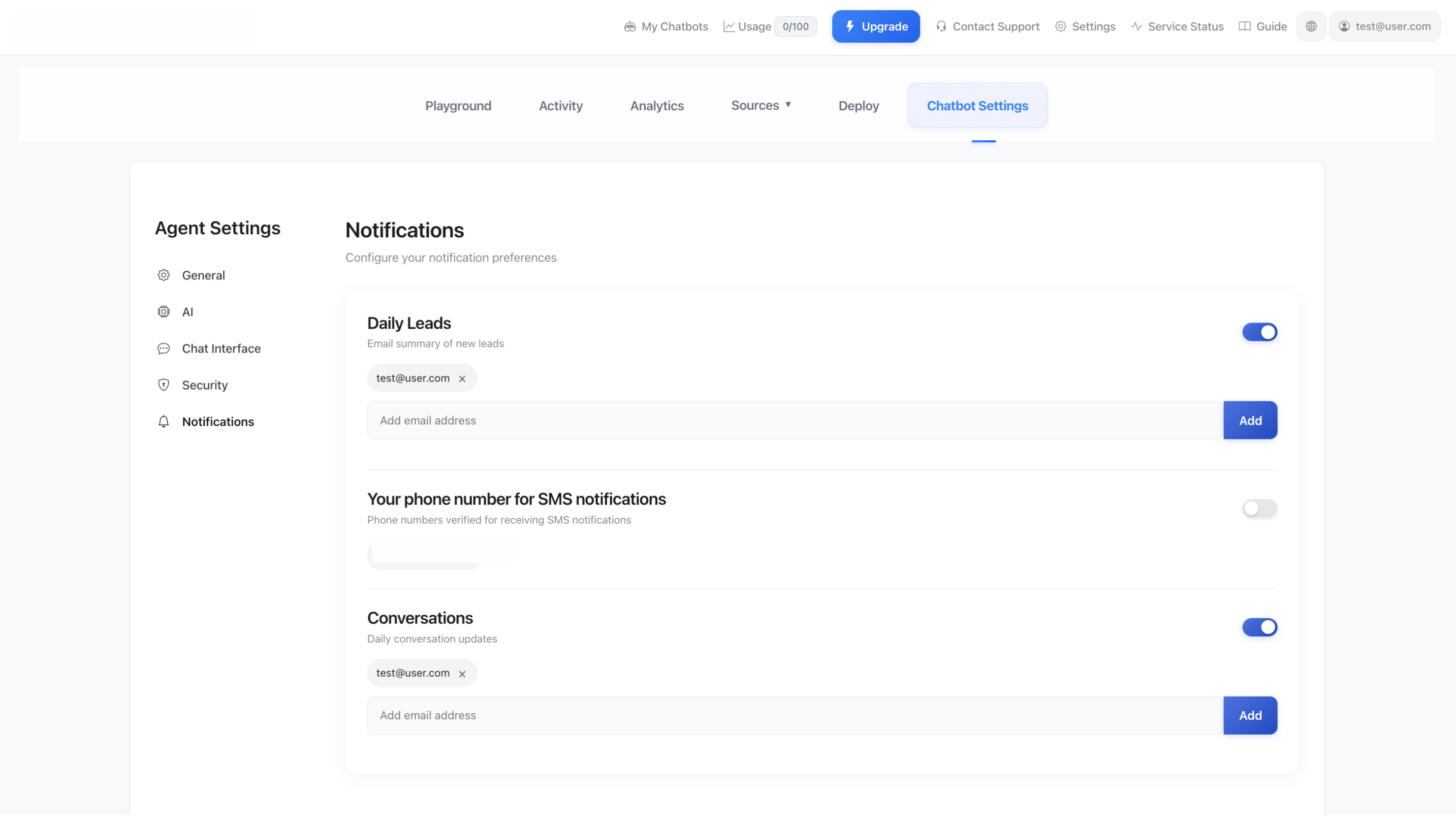 Nastavení upozornění