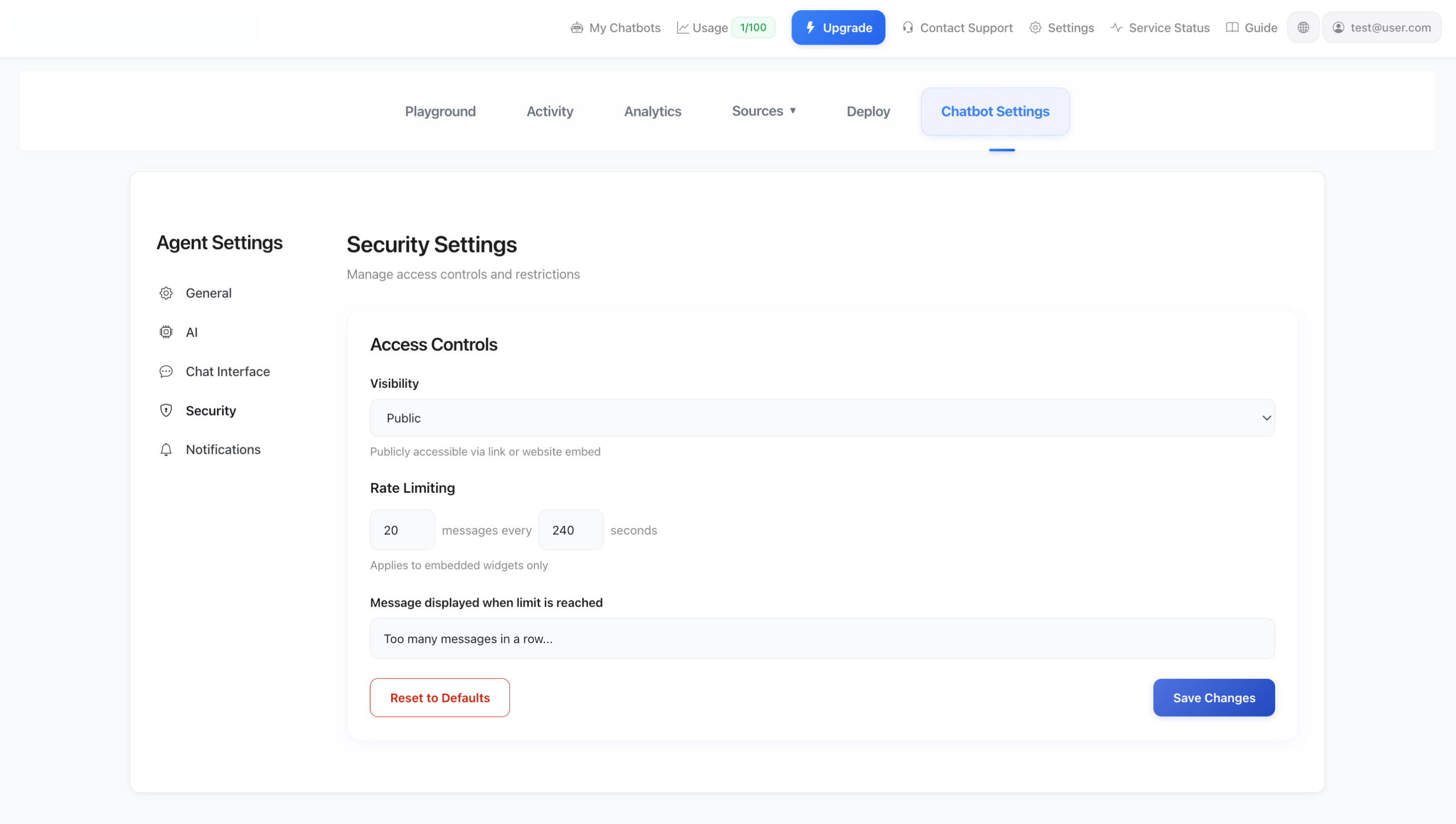 Nastavení zabezpečení